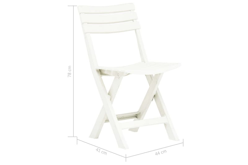 Foldbare Havestole 2 stk. Plastik Hvid - Hvid - Havemøbler - Havestole - Positionsstole