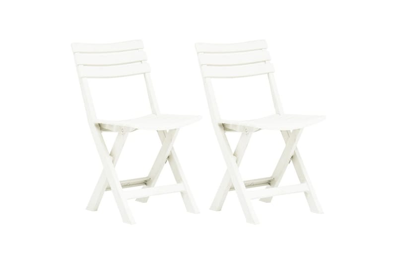 Foldbare Havestole 2 stk. Plastik Hvid - Hvid - Positionsstole