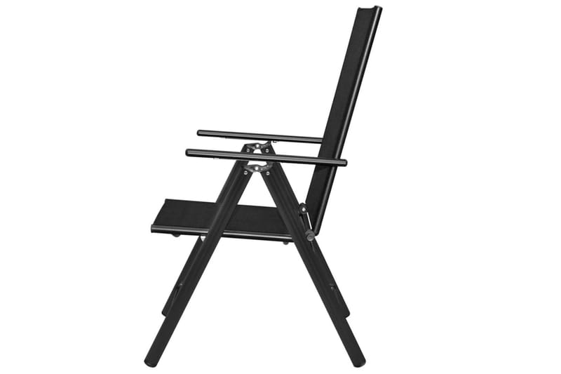 Foldbare Havestole 4 Stk. Aluminium Og Textilene Sort - Sort - Positionsstole