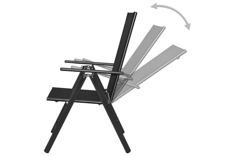 Foldbare Havestole 4 Stk. Aluminium Og Textilene Sort - Sort - Havemøbler - Havestole - Positionsstole