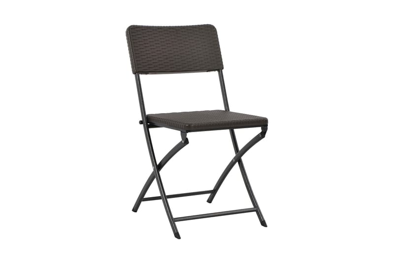 Foldbare Havestole 4 Stk. Hdpe Og Stål Brun - Brun - Havemøbler - Havestole - Positionsstole