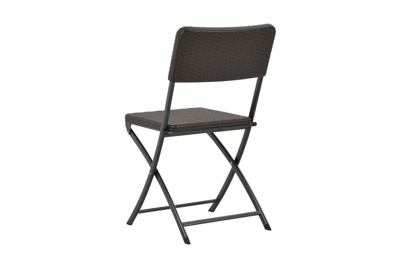 Foldbare Havestole 4 Stk. Hdpe Og Stål Brun - Brun - Havemøbler - Havestole - Positionsstole