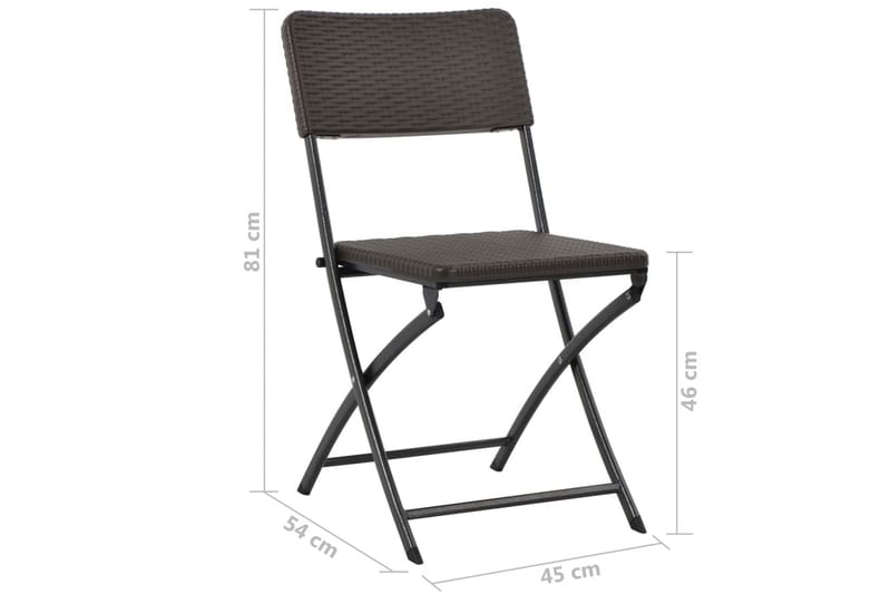 Foldbare Havestole 4 Stk. Hdpe Og Stål Brun - Brun - Havemøbler - Havestole - Positionsstole