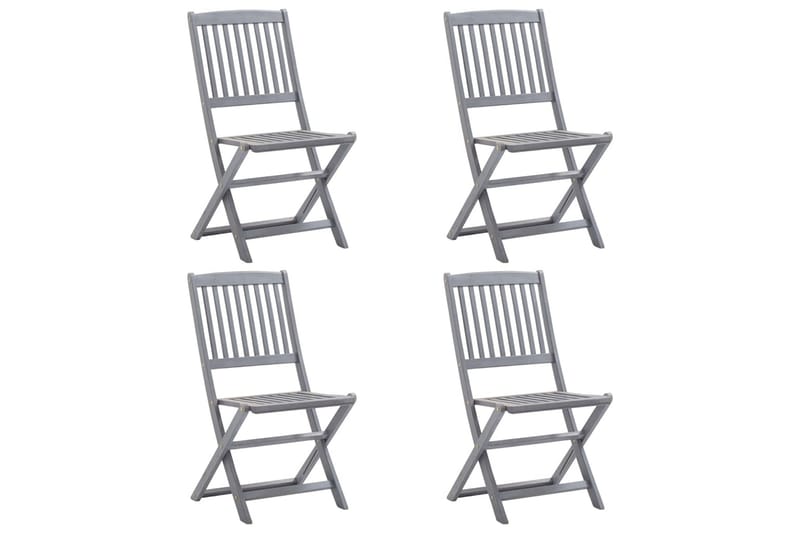 foldbare havestole 4 stk. massivt akacietræ - Grå - Positionsstole
