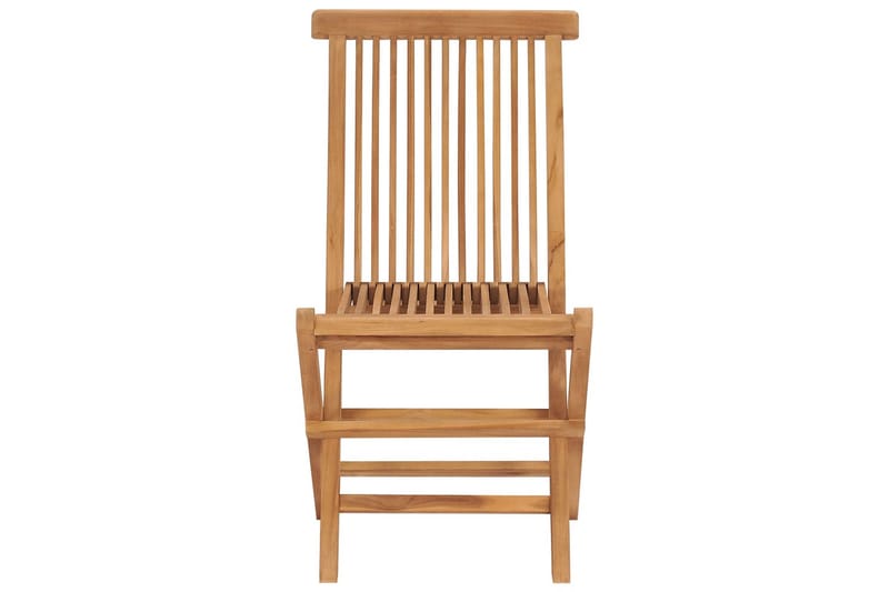 Foldbare Havestole 4 Stk. Massivt Teaktræ - Brun - Havemøbler - Havestole - Positionsstole