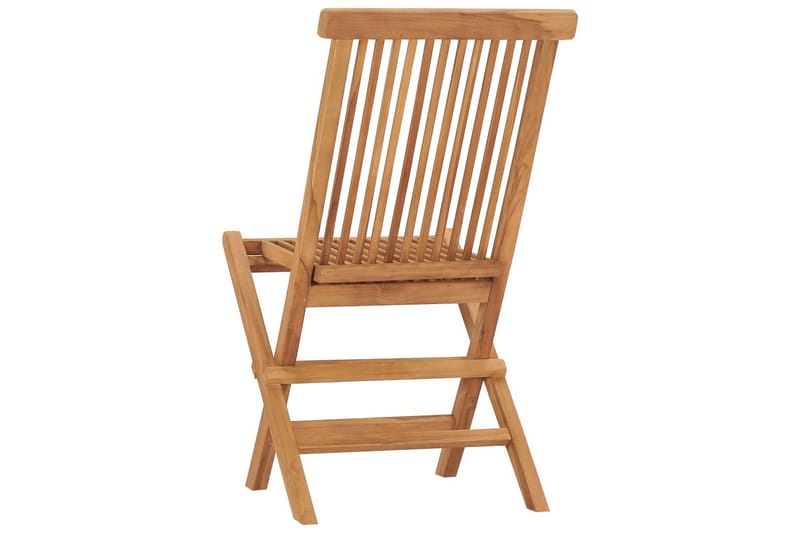 Foldbare Havestole 4 Stk. Massivt Teaktræ - Brun - Havemøbler - Havestole - Positionsstole