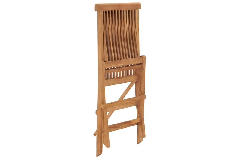 Foldbare Havestole 4 Stk. Massivt Teaktræ - Brun - Havemøbler - Havestole - Positionsstole