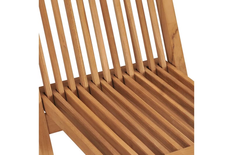 Foldbare Havestole 4 Stk. Massivt Teaktræ - Brun - Havemøbler - Havestole - Positionsstole