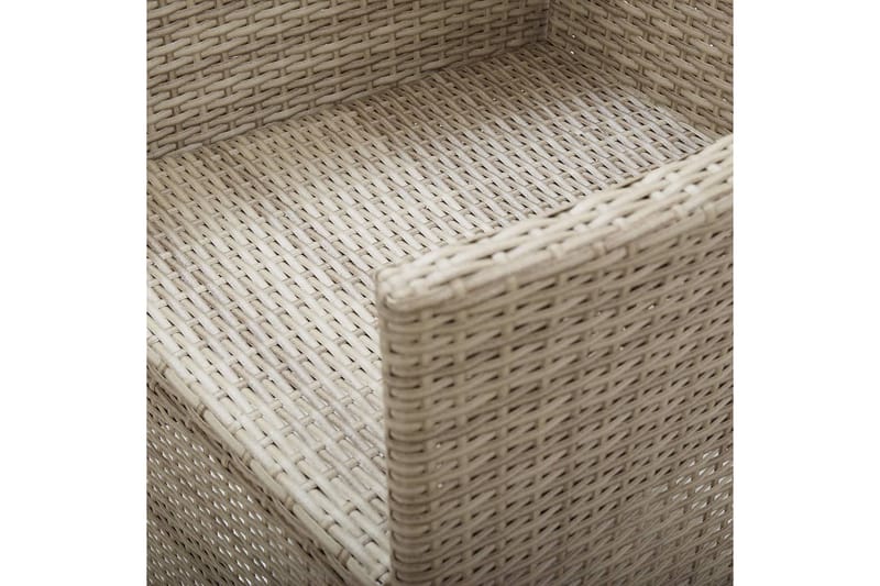 Havelænestole 2 stk. Med Hynder Polyrattan Beige - Beige - Havemøbler - Havestole - Positionsstole