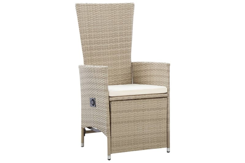 Havelænestole 2 stk. Med Hynder Polyrattan Beige - Beige - Havemøbler - Havestole - Positionsstole