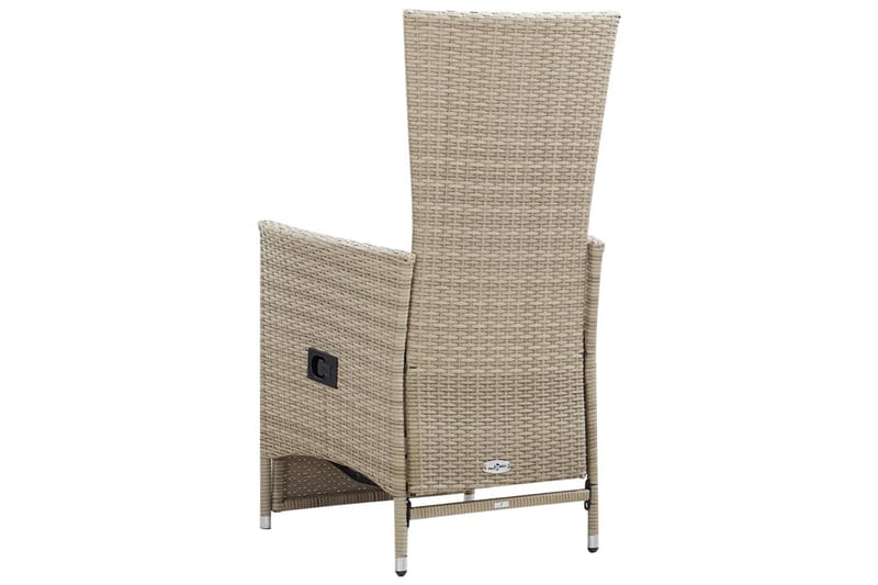 Havelænestole 2 stk. Med Hynder Polyrattan Beige - Beige - Havemøbler - Havestole - Positionsstole