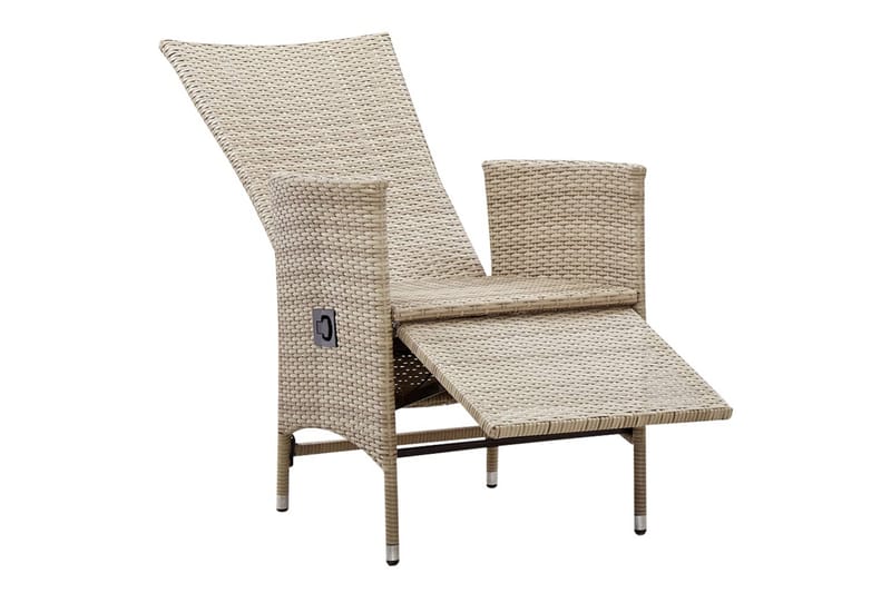 Havelænestole 2 stk. Med Hynder Polyrattan Beige - Beige - Havemøbler - Havestole - Positionsstole