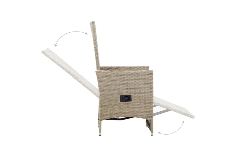 Havelænestole 2 stk. Med Hynder Polyrattan Beige - Beige - Havemøbler - Havestole - Positionsstole