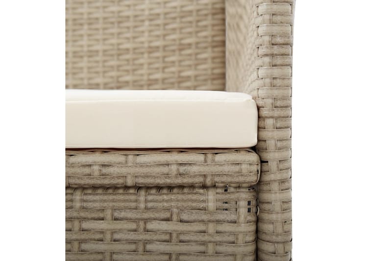 Havelænestole 2 stk. Med Hynder Polyrattan Beige - Beige - Havemøbler - Havestole - Positionsstole