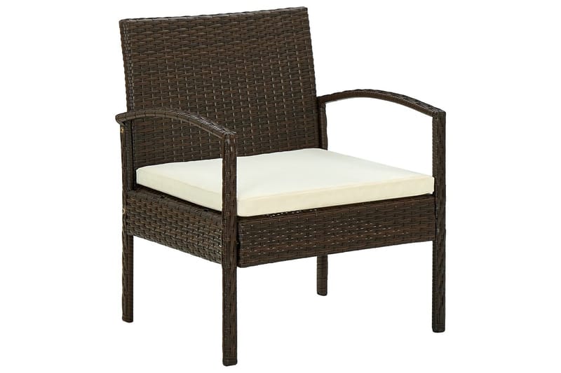 Havestol med hynde polyrattan brun - Brun - Havemøbler - Havestole - Positionsstole