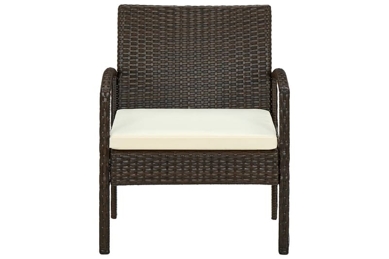 Havestol med hynde polyrattan brun - Brun - Havemøbler - Havestole - Positionsstole