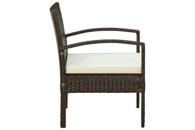 Havestol med hynde polyrattan brun - Brun - Havemøbler - Havestole - Positionsstole