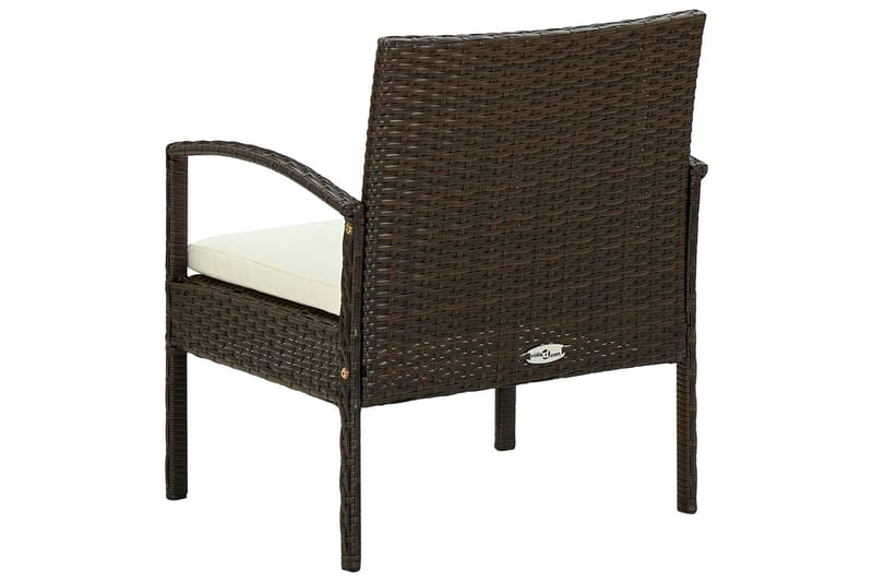 Havestol med hynde polyrattan brun - Brun - Havemøbler - Havestole - Positionsstole