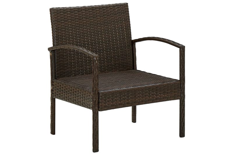 Havestol med hynde polyrattan brun - Brun - Havemøbler - Havestole - Positionsstole