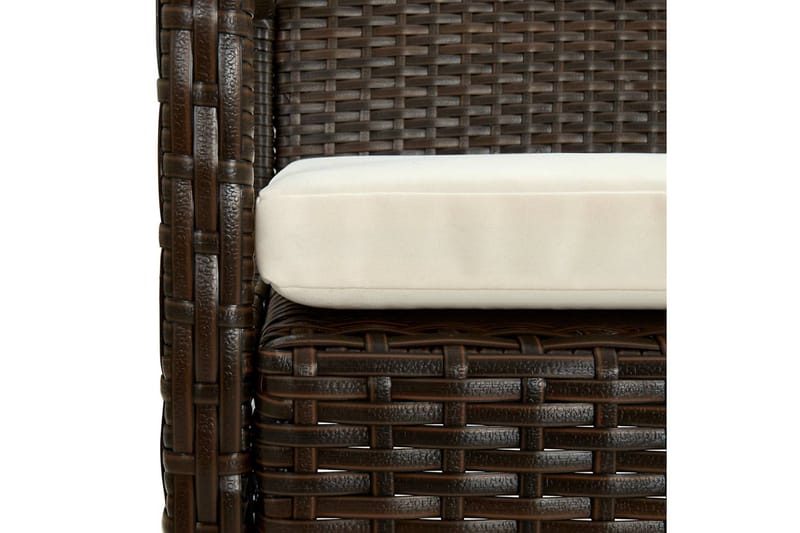 Havestol med hynde polyrattan brun - Brun - Havemøbler - Havestole - Positionsstole