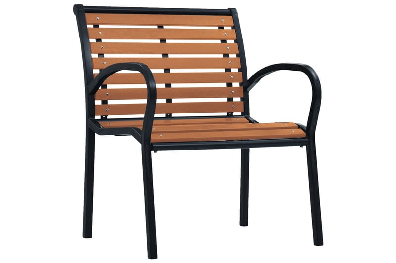 Havestole 2 stk. stål og wpc sort og brun - Sort - Positionsstole