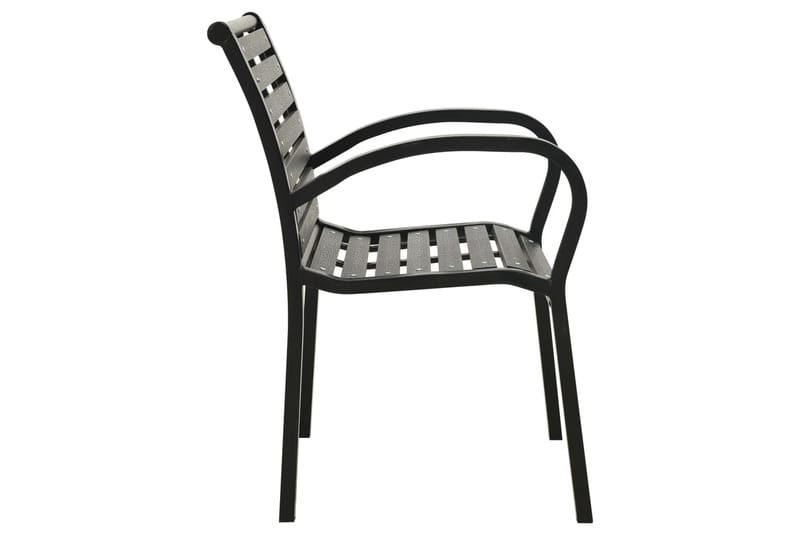 Havestole 2 stk. stål og wpc sort - Sort - Positionsstole