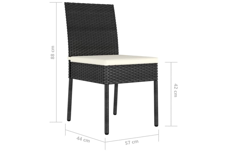 Havestole 2 stk. polyrattan sort - Sort - Havemøbler - Havestole - Positionsstole