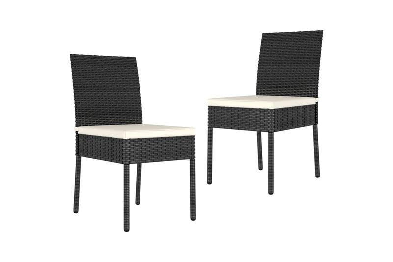 Havestole 2 stk. polyrattan sort - Sort - Havemøbler - Havestole - Positionsstole
