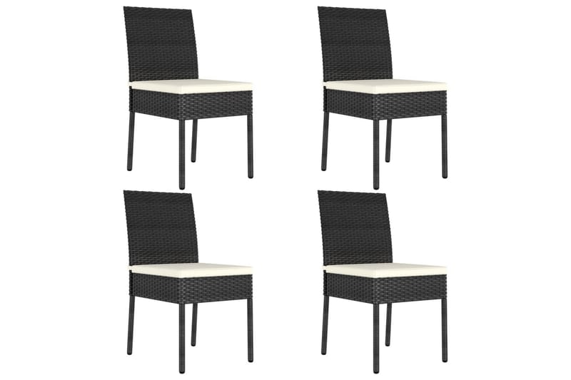 Havestole 4 stk. polyrattan sort - Sort - Havemøbler - Havestole - Positionsstole
