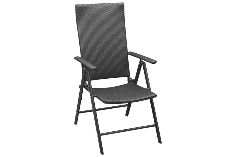 Havestole 4 stk. polyrattan sort - Sort - Havemøbler - Havestole - Positionsstole