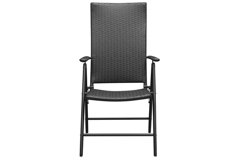 Havestole 4 stk. polyrattan sort - Sort - Havemøbler - Havestole - Positionsstole