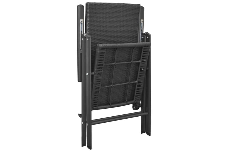 Havestole 4 stk. polyrattan sort - Sort - Havemøbler - Havestole - Positionsstole