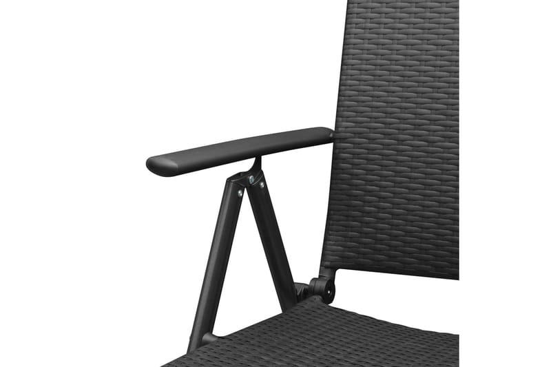 Havestole 4 stk. polyrattan sort - Sort - Havemøbler - Havestole - Positionsstole