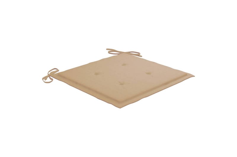 Havestole med beige hynder 4 stk. massivt teaktræ - Beige - Havemøbler - Havestole - Positionsstole
