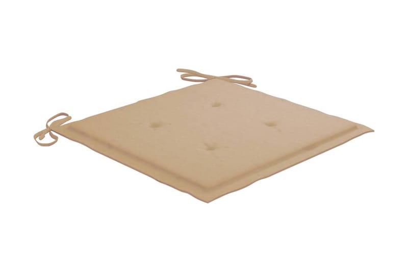 Havestole med beige hynder 6 stk. massivt teaktræ - Beige - Havemøbler - Havestole - Positionsstole