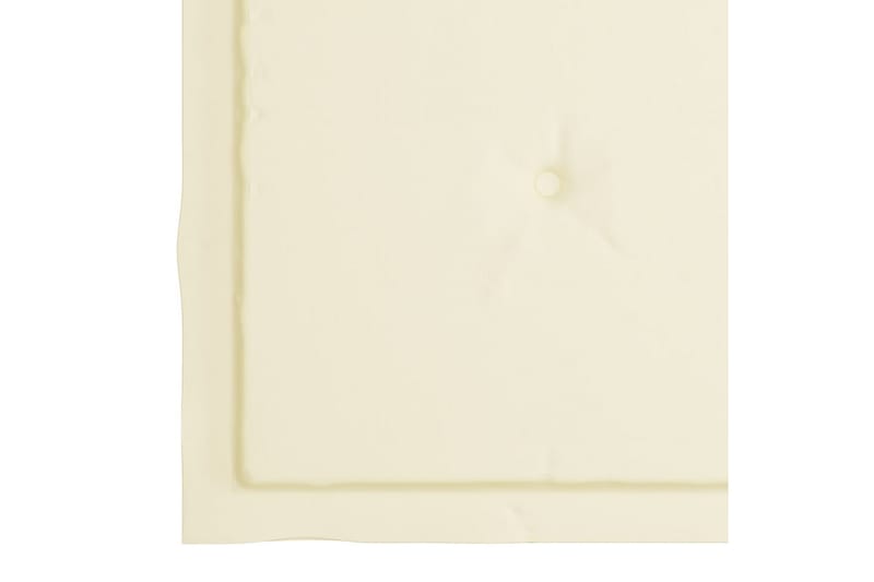 Havestole med cremefarvede hynder 3 stk. massivt teaktræ - Creme - Havemøbler - Havestole - Positionsstole