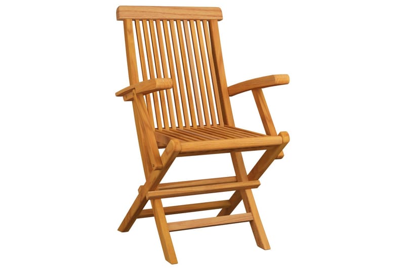 Havestole med cremefarvede hynder 3 stk. massivt teaktræ - Creme - Havemøbler - Havestole - Positionsstole
