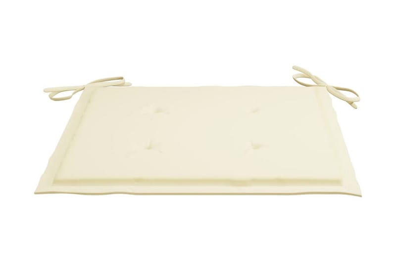 Havestole med cremefarvede hynder 3 stk. massivt teaktræ - Creme - Havemøbler - Havestole - Positionsstole