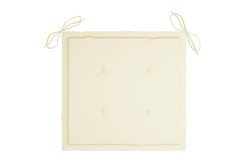 Havestole med cremefarvede hynder 3 stk. massivt teaktræ - Creme - Havemøbler - Havestole - Positionsstole