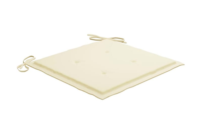 Havestole med cremefarvede hynder 6 stk. massivt teaktræ - Creme - Havemøbler - Havestole - Positionsstole