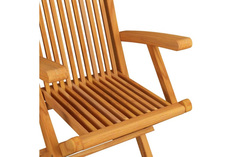 Havestole med cremefarvede hynder 6 stk. massivt teaktræ - Creme - Havemøbler - Havestole - Positionsstole