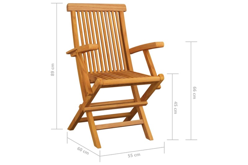 Havestole med cremefarvede hynder 6 stk. massivt teaktræ - Creme - Havemøbler - Havestole - Positionsstole