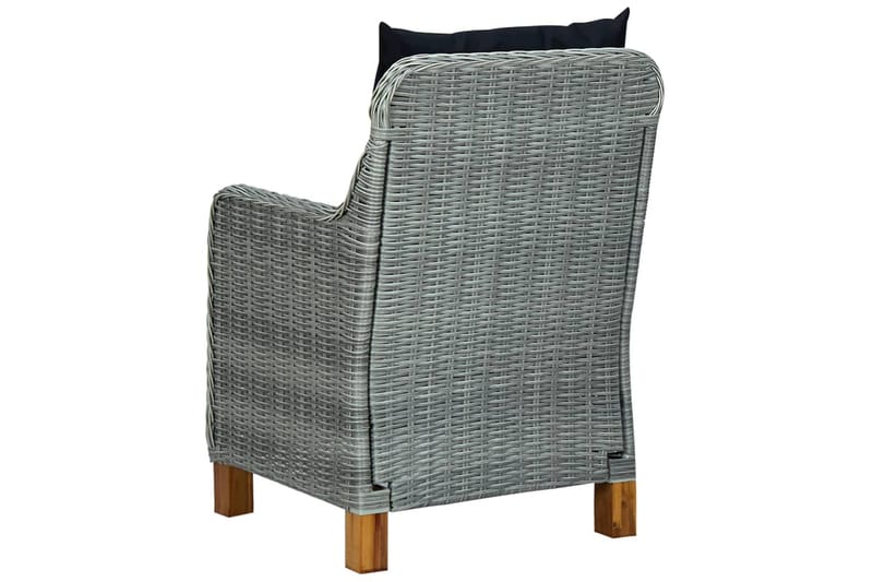 Havestole med hynder 2 stk. polyrattan lysegrå - Grå - Havemøbler - Havestole - Positionsstole