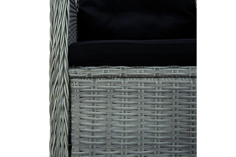 Havestole med hynder 2 stk. polyrattan lysegrå - Grå - Havemøbler - Havestole - Positionsstole