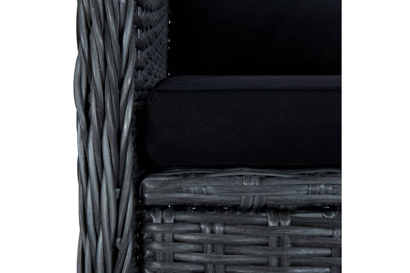 Havestole med hynder 2 stk. polyrattan mørkegrå - Grå - Positionsstole