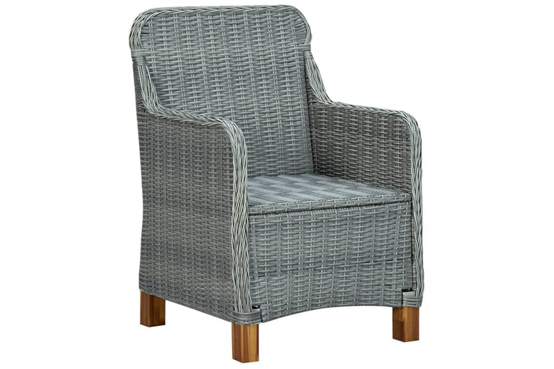 Havestole med hynder 2 stk. polyrattan lysegrå - Grå - Havemøbler - Havestole - Positionsstole
