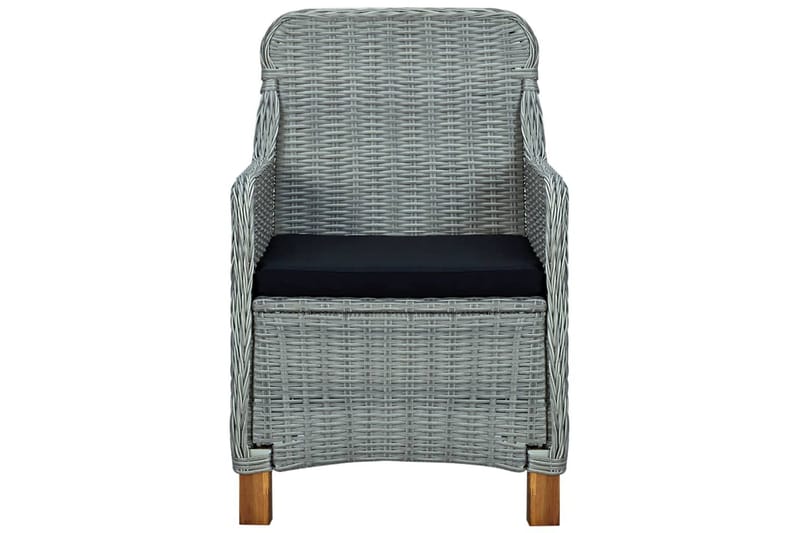 Havestole med hynder 2 stk. polyrattan lysegrå - Grå - Havemøbler - Havestole - Positionsstole