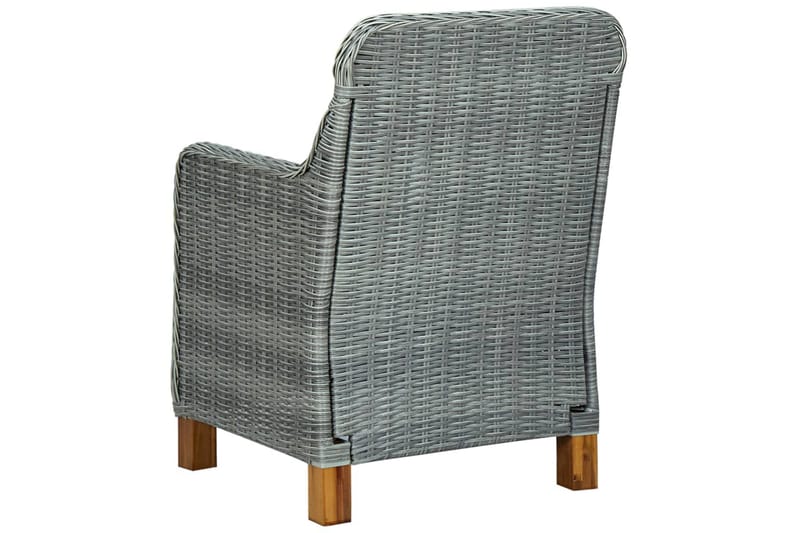 Havestole med hynder 2 stk. polyrattan lysegrå - Grå - Havemøbler - Havestole - Positionsstole