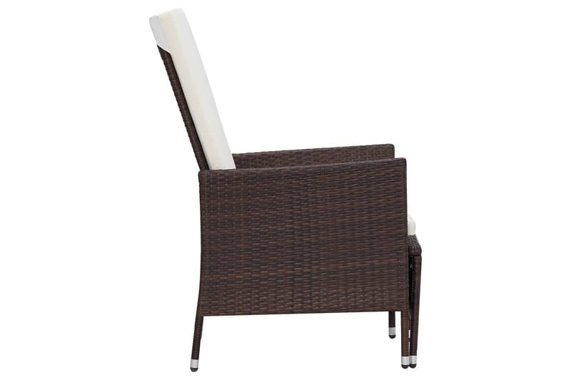 Lænestol til haven med hynder polyrattan brun - Brun - Positionsstole