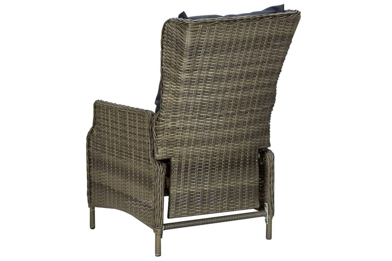 lænestol til haven med hynder polyrattan brun - Brun - Positionsstole